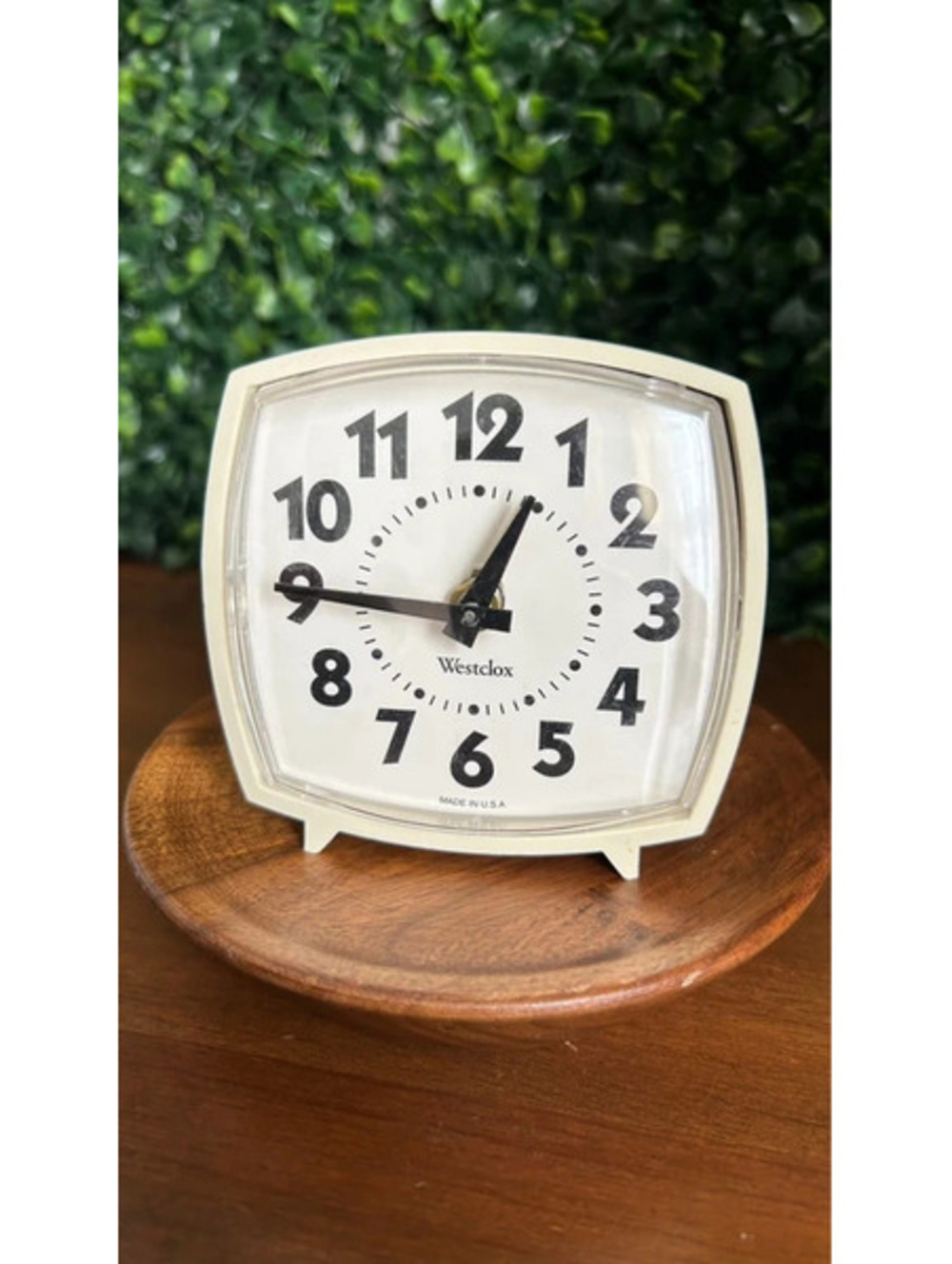 Vintage 1970s Westclox Wind Up Alarm Clock Cream Made in USA 3.5"